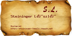 Steininger László névjegykártya